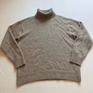 GALERIES LAFAYETTE tan wool polyamide blend turtleneck long sleeve‎ pullover